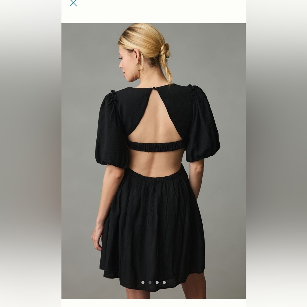 NWT Moon River open back puff sleeve dress